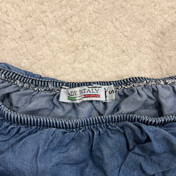 FOREVER 21 - Denim-like Off-the-shoulder Shirt (size small) - Picture 5 of 10